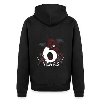 Ninja 6 Sixth Birthday 6 Years - Unisex Premium Organic Zip Hoodie - black - Back - Nico (187cm)