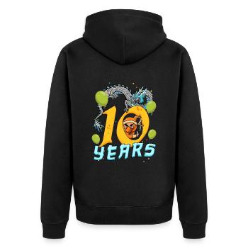 10. Geburtstag Junge Ninja 10 Jahre Ninja Kostüm - Unisex Premium Bio Zip Hoodie - Schwarz - Hinten - Nico (187cm)