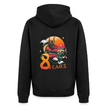 8th Birthday Ninja 8 Years Ninja Costume Gift - Unisex Premium Organic Zip Hoodie - black - Back - Nico (187cm)