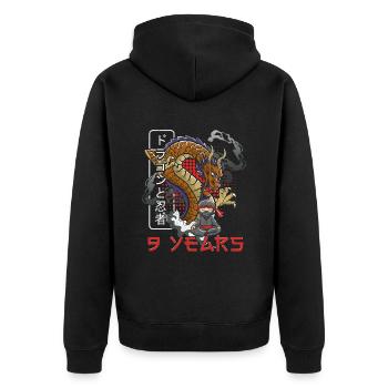 Anniversaire des enfants Ninja 9 ans Cadeau - Veste à capuche bio Premium Unisexe - noir - Dos - Nico (187cm)