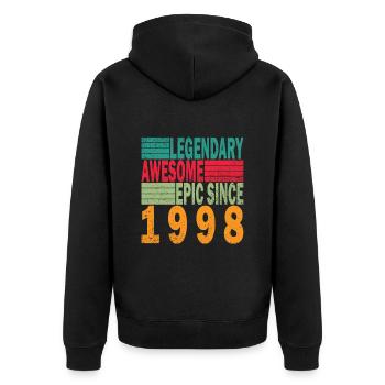 25ème Anniversaire Millésime 1998 Millésime 1998 - Veste à capuche bio Premium Unisexe - noir - Dos - Nico (187cm)