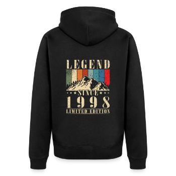 25e anniversaire Millésime 1998 Millésime 1998 - Veste à capuche bio Premium Unisexe - noir - Dos - Nico (187cm)
