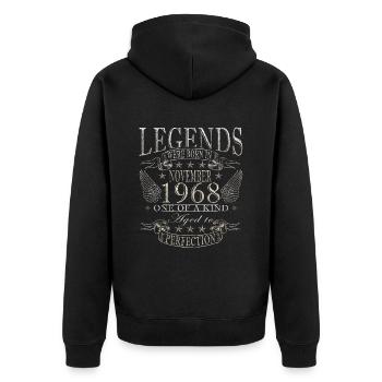 Novembre 1968 Anniversaire Novembre 1968 Novembre - Veste à capuche bio Premium Unisexe - noir - Dos - Nico (187cm)