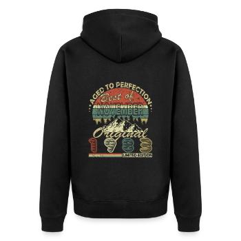 40. Geburtstag Jahrgang november 1983 Original 198 - Unisex Premium Bio Zip Hoodie - Schwarz - Hinten - Nico (187cm)
