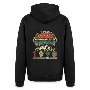 25. Geburtstag Jahrgang november 1998 Original 199 - Unisex Premium Bio Zip Hoodie - Schwarz - Hinten - Nico (187cm)