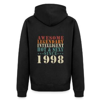 25e anniversaire Millésime 1998 Millésime 1998 - Veste à capuche bio Premium Unisexe - noir - Dos - Nico (187cm)