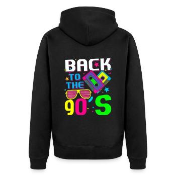 Rétro des années 90 Retour aux années 90 - Veste à capuche bio Premium Unisexe - noir - Dos - Nico (187cm)