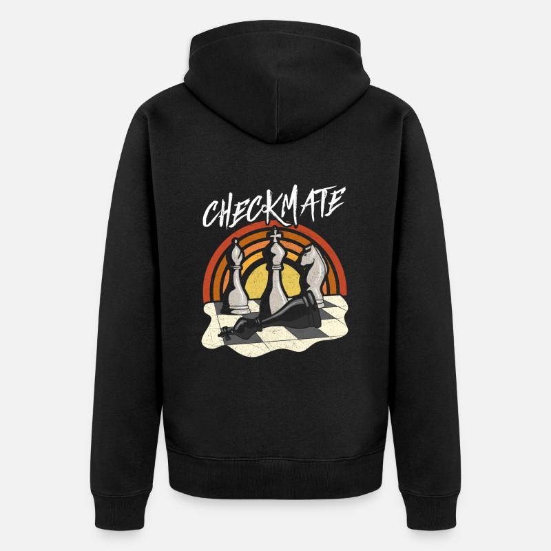 Checkmate Chess - Unisex Premium Organic Zip Hoodie - black