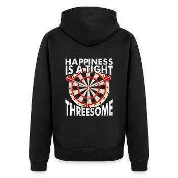 Darts Dart Player Dart Funny Dart Saying - Unisex Premium Organic Zip Hoodie - black - Back - Nico (187cm)