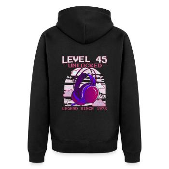 45e anniversaire Gamer Niveau 45 Complet 45 Ans - Veste à capuche bio Premium Unisexe - noir - Dos - Nico (187cm)