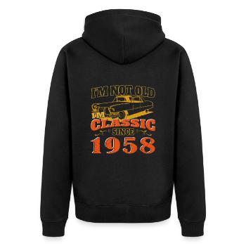 Vintage 1958 Vintage cadeau d’anniversaire - Veste à capuche bio Premium Unisexe - noir - Dos - Nico (187cm)
