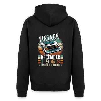 55e anniversaire 55 ans Décembre 1968 - Veste à capuche bio Premium Unisexe - noir - Dos - Nico (187cm)