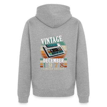 45th birthday 45 years December 1978 - Unisex Premium Organic Zip Hoodie - heather grey - Back - Nico (187cm)