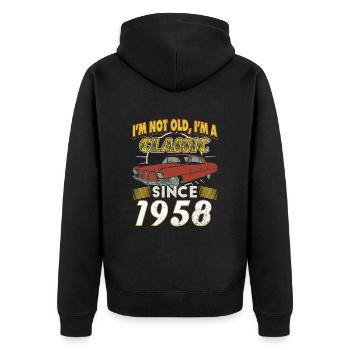 Vintage 1958 Vintage cadeau d’anniversaire - Veste à capuche bio Premium Unisexe - noir - Dos - Nico (187cm)
