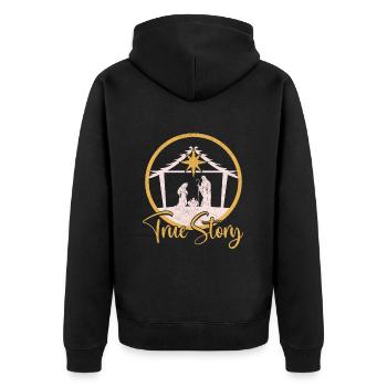 Joyeux Noël Jésus est né - Veste à capuche bio Premium Unisexe - noir - Dos - Nico (187cm)