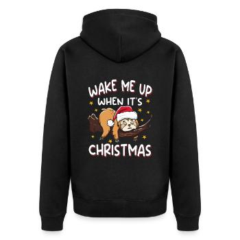 Réveille-moi quand c’est la paresse de Noël - Veste à capuche bio Premium Unisexe - noir - Dos - Nico (187cm)