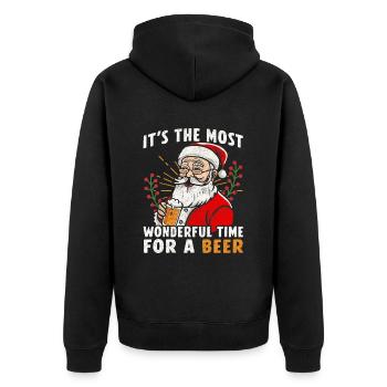 Beery Noël Bière et Noël - Veste à capuche bio Premium Unisexe - noir - Dos - Nico (187cm)