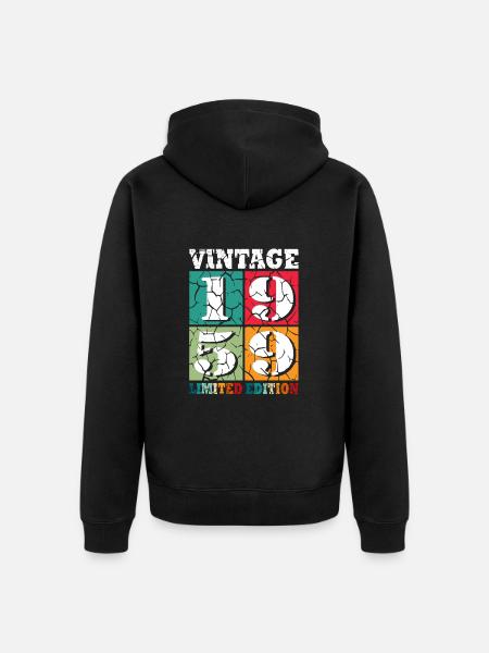 65th birthday Born in 1959 65 years old - Unisex Premium Organic Zip Hoodie - black