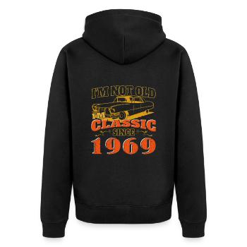 Vintage 1969 Vintage cadeau d’anniversaire - Veste à capuche bio Premium Unisexe - noir - Dos - Nico (187cm)