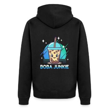 Boba Junkie Bubble Tea Junkie - Veste à capuche bio Premium Unisexe - noir - Dos - Nico (187cm)