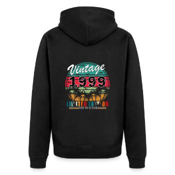 Vintage 1999 birthday - retro 1999 - Unisex Premium Organic Zip Hoodie - black - Back - Nico (187cm)