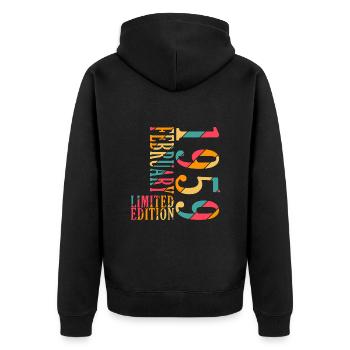 Cadeau Légende Février 1959. Cadeau Février 195 - Veste à capuche bio Premium Unisexe - noir - Dos - Nico (187cm)
