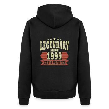 Légende 1999 - Veste à capuche bio Premium Unisexe - noir - Dos - Nico (187cm)