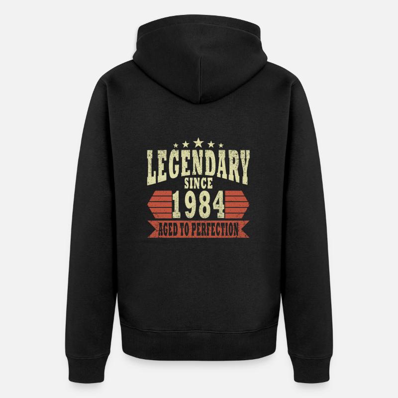 Legenden 1984 - Unisex Premium Bio Zip Hoodie - Schwarz