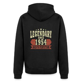 Les Legends sont nés en janvier 1954 - 1954 - Veste à capuche bio Premium Unisexe - noir - Dos - Nico (187cm)