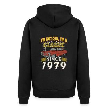 Vintage 1979 Vintage né cadeau d’anniversaire - Veste à capuche bio Premium Unisexe - noir - Dos - Nico (187cm)