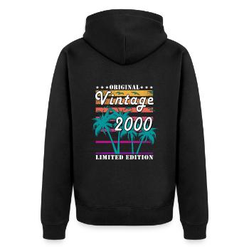Millésime 2000 - Millésime 2000 - 24 ans rétro - - Veste à capuche bio Premium Unisexe - noir - Dos - Nico (187cm)