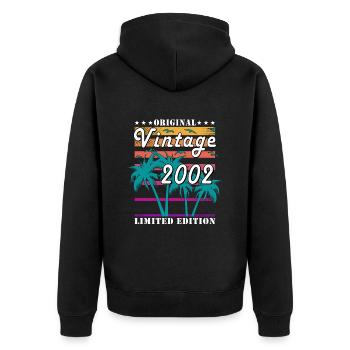 Légende depuis 2002 Né en 2002 - 22e anniversaire - Veste à capuche bio Premium Unisexe - noir - Dos - Nico (187cm)