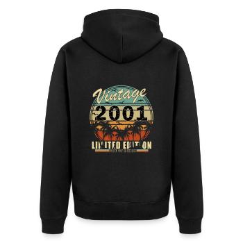 Millésime 2001 - Millésime 2001 - 23ème Anniversaire Rétro - Veste à capuche bio Premium Unisexe - noir - Dos - Nico (187cm)
