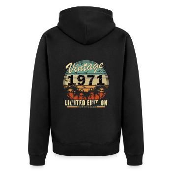 1971 - Fantastic since 1971 - Born 1971 - Unisex Premium Organic Zip Hoodie - black - Back - Nico (187cm)