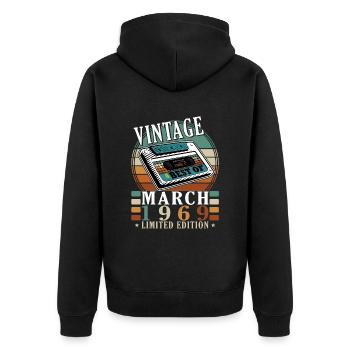 Mars 1969 Jubilé 1969 Marche des légendes - Veste à capuche bio Premium Unisexe - noir - Dos - Nico (187cm)