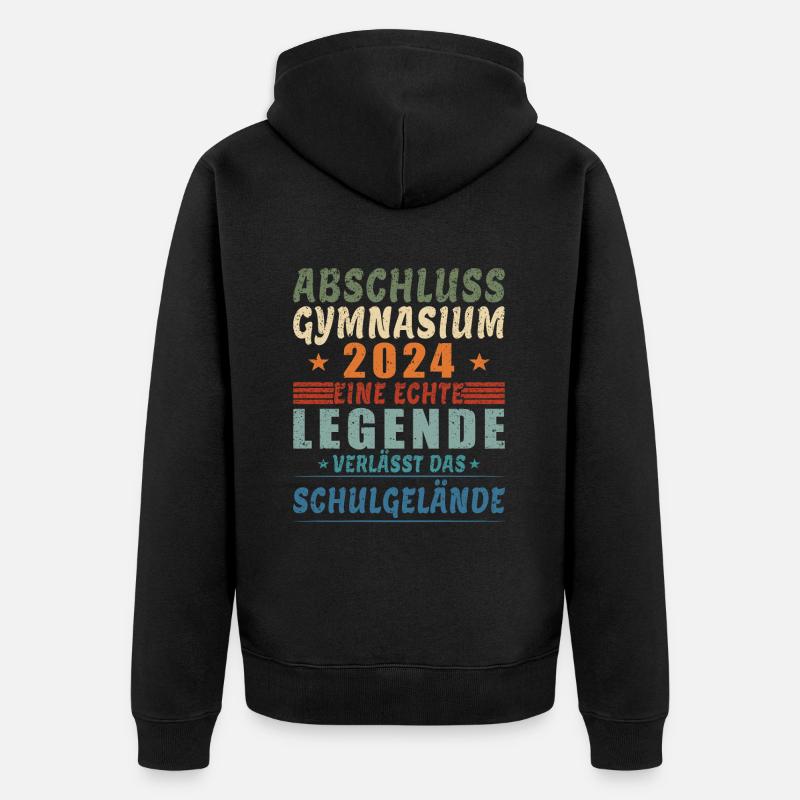 Abschluss Gymnasium 2024 - Unisex Premium Bio Zip Hoodie - Schwarz