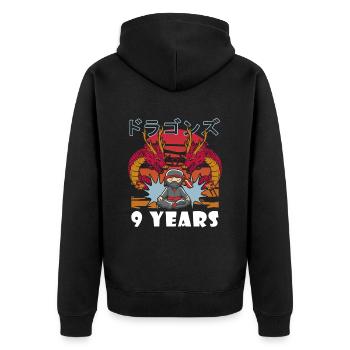 9th Birthday Ninja 9 Years Gift - Unisex Premium Organic Zip Hoodie - black - Back - Nico (187cm)