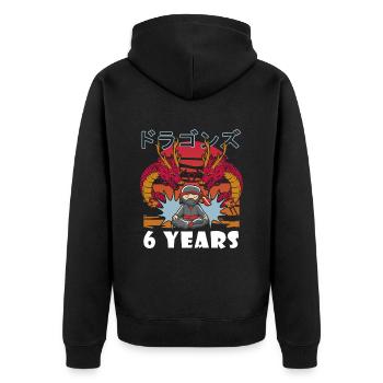 6th Birthday Ninja Boy 6 Year Old Ninjas - Unisex Premium Organic Zip Hoodie - black - Back - Nico (187cm)