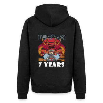 Rétro Sept 7 ans 7 . Anniversaire Ninja Stars - Veste à capuche bio Premium Unisexe - noir - Dos - Nico (187cm)