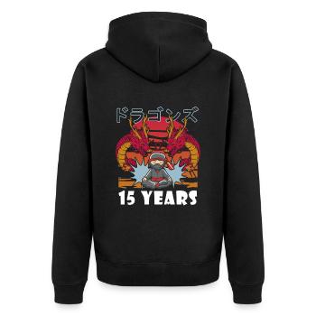 15 ans Anniversaire Garçon Fille Ninja - Veste à capuche bio Premium Unisexe - noir - Dos - Nico (187cm)