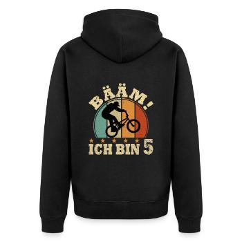 5. Geburtstag Bmx 5 Jahre Geschenk - Unisex Premium Bio Zip Hoodie - Schwarz - Hinten - Nico (187cm)