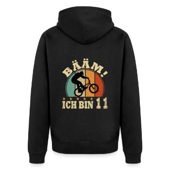 11 Geburtstag Bmx Fahrrad 11 Jahre Geschenk - Unisex Premium Bio Zip Hoodie - Schwarz - Hinten - Nico (187cm)