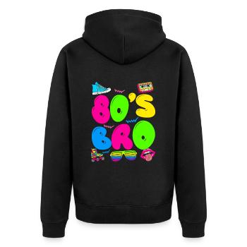 80s Bro 80's 90's Party - Unisex Premium Organic Zip Hoodie - black - Back - Nico (187cm)