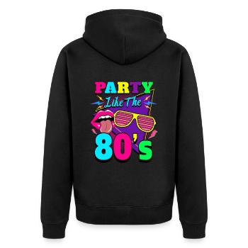 Retour aux années 80 80's Fête Vintage Rétro Années 80 - Veste à capuche bio Premium Unisexe - noir - Dos - Nico (187cm)