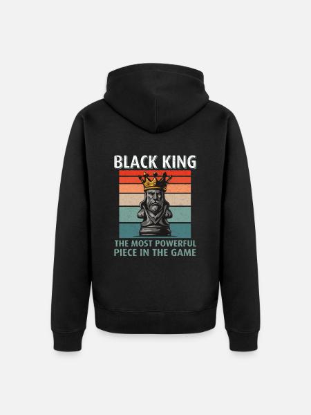 Chess King - black King - Unisex Premium Organic Zip Hoodie - black