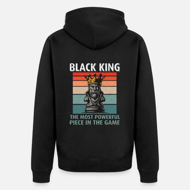 Roi d’échecs - Roi noir - Veste à capuche bio Premium Unisexe - noir