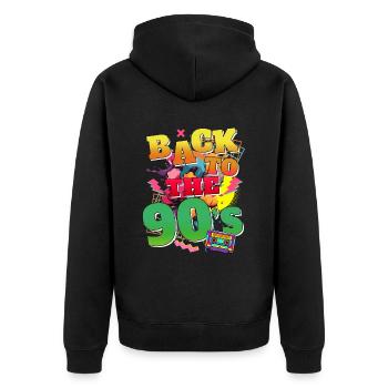 back to the 90's - 90's Party 90's Kid - Unisex Premium Organic Zip Hoodie - black - Back - Nico (187cm)