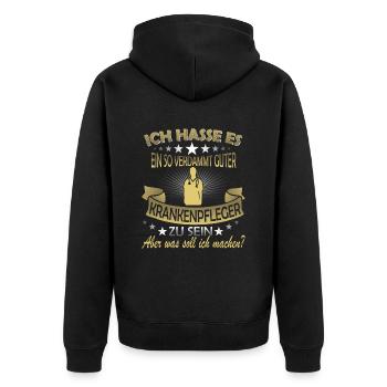 Infirmière infirmière disant profession cadeau - Veste à capuche bio Premium Unisexe - noir - Dos - Nico (187cm)