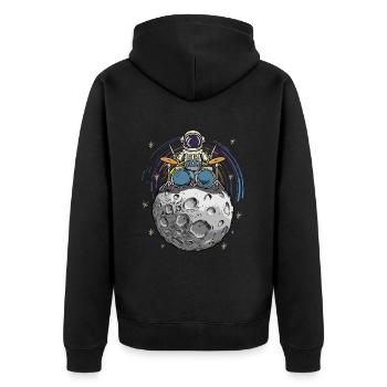 Prévu Batteur Astronaute Lune - Veste à capuche bio Premium Unisexe - noir - Dos - Nico (187cm)
