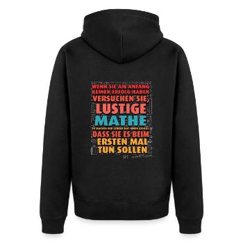 Mathe Mathematik Lehrer Rechner - Unisex Premium Bio Zip Hoodie - Schwarz - Hinten - Nico (187cm)